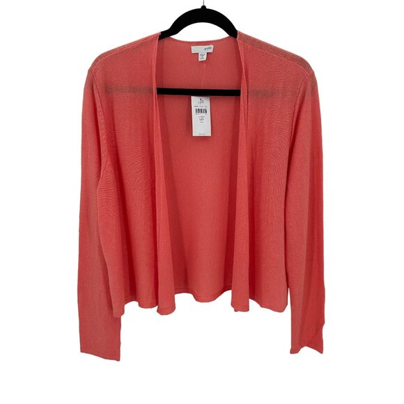 J. Jill Sweaters - J. Jill Womens Petite Cardigan Shrimp Color Linen Blend Open Front Sizes XSP/MP